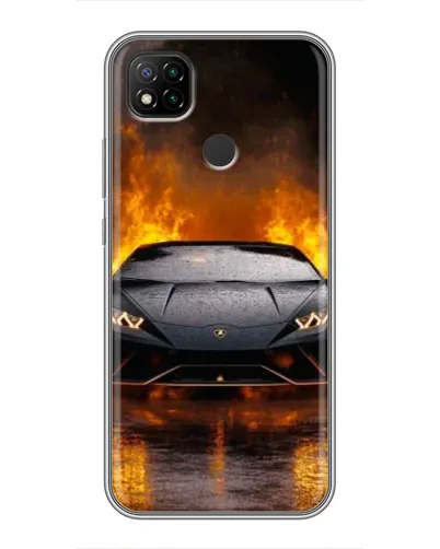 Чохол для Xiaomi Redmi 9c з картинкою «Lamborghini у вогні»