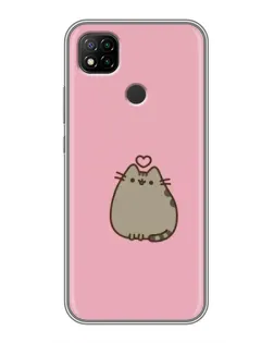 Чохол для Xiaomi Redmi 9c з картинкою «Pusheen серце»