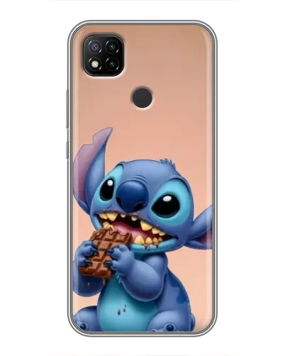 Чехол для Xiaomi Redmi 9c с картинкой «Стич ест шоколад»