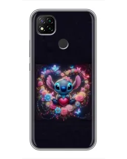 Чехол для Xiaomi Redmi 9c с картинкой «Stitch в цветах»