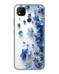 Чохол для Xiaomi Redmi 9c з картинкою «Блакитний квітковий каскад»
