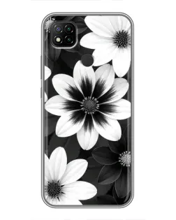 Чохол для Xiaomi Redmi 9c з картинкою «Монохромні айстри»