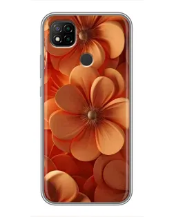 Чохол для Xiaomi Redmi 9c з картинкою «Помаранчева макро квітка»