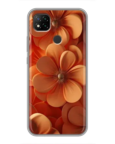 Чохол для Xiaomi Redmi 9c з картинкою «Помаранчева макро квітка»