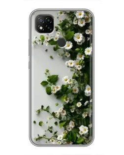 Чохол для Xiaomi Redmi 9c з картинкою «Гілка дрібних білих квітів»