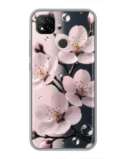 Чохол для Xiaomi Redmi 9c з картинкою «Ніжня сакура та краплі»