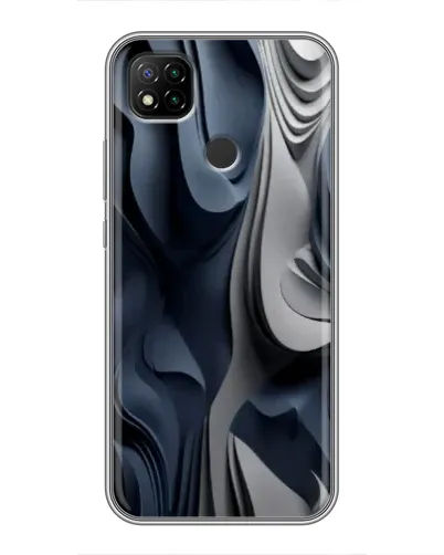 Чехол для Xiaomi Redmi 9c с картинкой «Объемные синие складки»