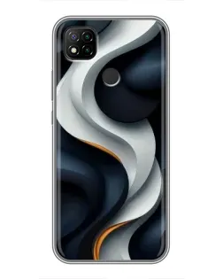 Чохол для Xiaomi Redmi 9c з картинкою «Об'ємні чорно-білі стрічки»