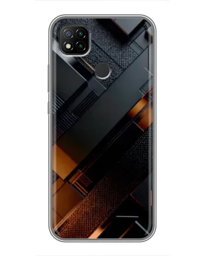 Чехол для Xiaomi Redmi 9c с картинкой «Черные геометрические блоки»