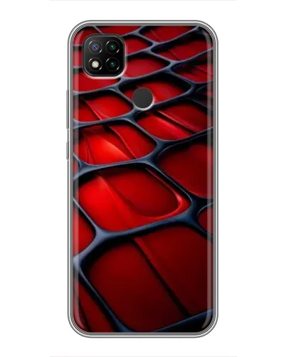 Чехол для Xiaomi Redmi 9c с картинкой «Красная глянцевая сетка»