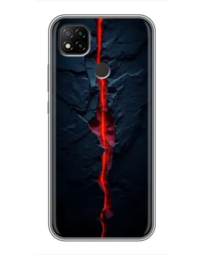 Чехол для Xiaomi Redmi 9c с картинкой «Kрасная лавовая трещина»