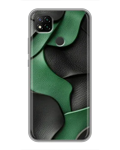 Чехол для Xiaomi Redmi 9c с картинкой «Зеленые кожаные волны»