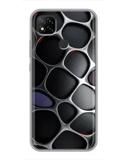 Чехол для Xiaomi Redmi 9c с картинкой «Объемная темная решетка»