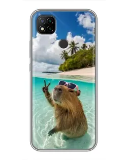 Чехол для Xiaomi Redmi 9c с картинкой «Капибара на море» Чехол для Xiaomi Redmi 9c с картинкой «Капибара на море»