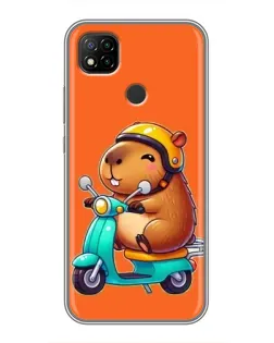 Чехол для Xiaomi Redmi 9c с картинкой «Капибара на скутере» Чехол для Xiaomi Redmi 9c с картинкой «Капибара на скутере»