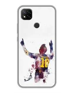 Чехол для Xiaomi Redmi 9c с картинкой «Акварельный Месси Барселона»