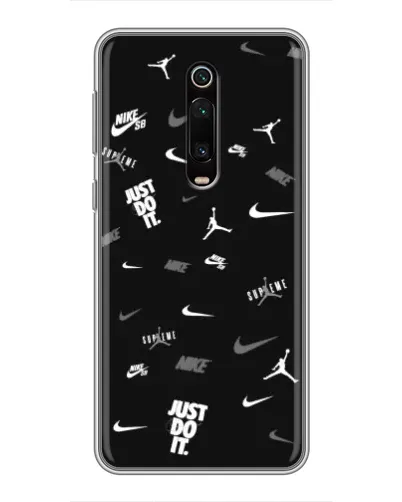 Чехол для Xiaomi Redmi K20 с картинкой «Nike Black Pattern»