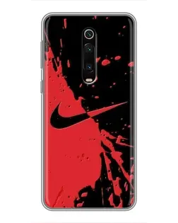 Чохол для Xiaomi Redmi K20 з картинкою «Червоні бризки Nike»