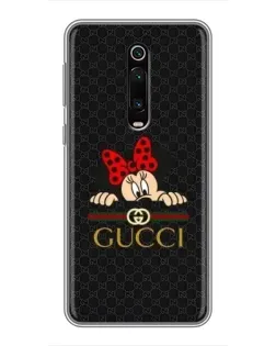 Чехол для Xiaomi Redmi K20 с картинкой «Минни Маус Gucci — черный»