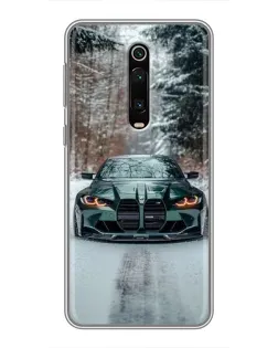 Чехол для Xiaomi Redmi K20 с картинкой «BMW в зимнем лесу»