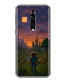 Чехол для Xiaomi Redmi K20 с картинкой «Стив у башни»