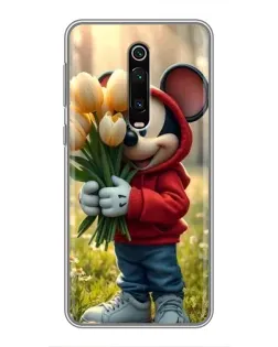 Чехол для Xiaomi Redmi K20 с картинкой «Микки с тюльпанами»