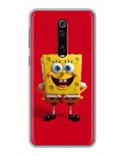 Чохол для Xiaomi Redmi K20 з картинкою «Спанч Боб на червоному»