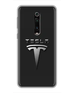 Чехол для Xiaomi Redmi K20 с картинкой «Стальной логотип Tesla»