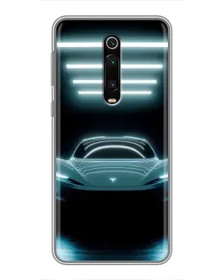 Чехол для Xiaomi Redmi K20 с картинкой «Tesla в неоне»