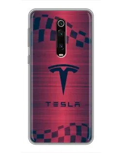 Чехол для Xiaomi Redmi K20 с картинкой «Тесла красный карбон»