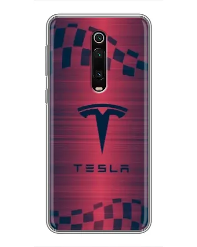 Чехол для Xiaomi Redmi K20 с картинкой «Тесла красный карбон»