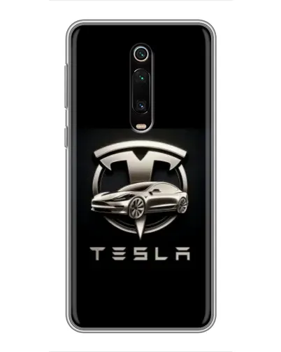 Чехол для Xiaomi Redmi K20 с картинкой «Tesla — серебристое авто»