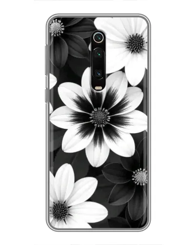 Чехол для Xiaomi Redmi K20 с картинкой «Монохромные астры»