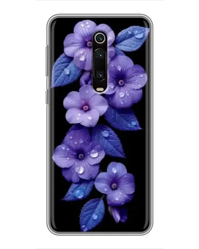 Чехол для Xiaomi Redmi K20 с картинкой «Фиолетовые цветы с росою»