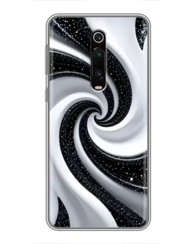 Чехол для Xiaomi Redmi K20 с картинкой «Черно-белая спираль»
