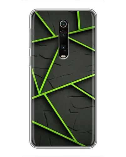 Чехол для Xiaomi Redmi K20 с картинкой «Зеленые геометрические линии»