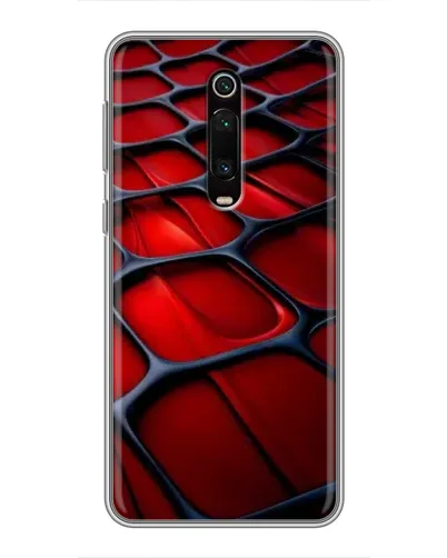 Чехол для Xiaomi Redmi K20 с картинкой «Красная глянцевая сетка»