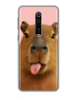 Чохол для Xiaomi Redmi K20 з картинкою «Капібара з язиком»