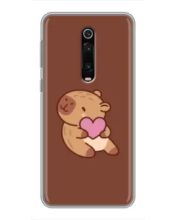Чохол для Xiaomi Redmi K20 з картинкою «Капібара з серцем»