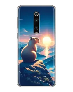 Чохол для Xiaomi Redmi K20 з картинкою «Захід сонця з капібарою»