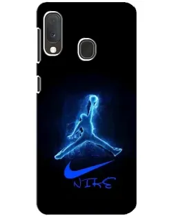Чехол для Samsung Galaxy A20e с картинкой «Jordan Neon Blue»