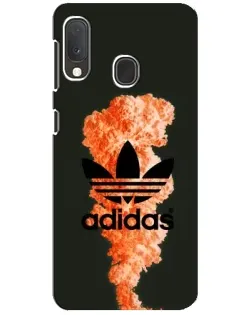 Чехол для Samsung Galaxy A20e с картинкой «Оранжевый дым Adidas»