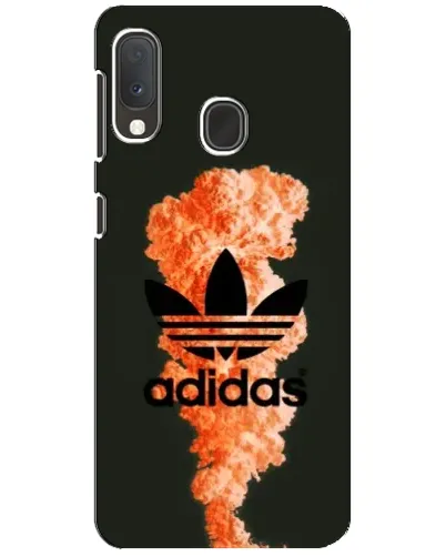 Чехол для Samsung Galaxy A20e с картинкой «Оранжевый дым Adidas»