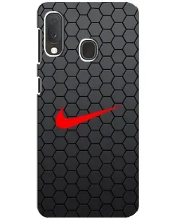 Чехол для Samsung Galaxy A20e с картинкой «Nike — карбоновая сетка»