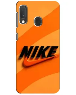 Чехол для Samsung Galaxy A20e с картинкой «Оранжевый драйв Nike»