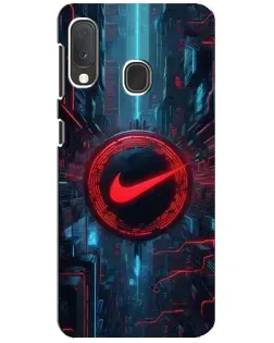 Чехол для Samsung Galaxy A20e с картинкой «Техногенный стиль Nike»