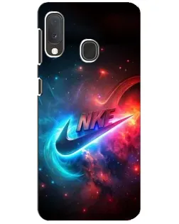 Чехол для Samsung Galaxy A20e с картинкой «Огненный логотип Nike»