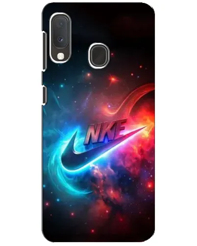 Чехол для Samsung Galaxy A20e с картинкой «Огненный логотип Nike»
