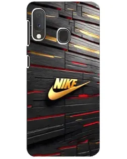 Чехол для Samsung Galaxy A20e с картинкой «Золотой Nike на металле»