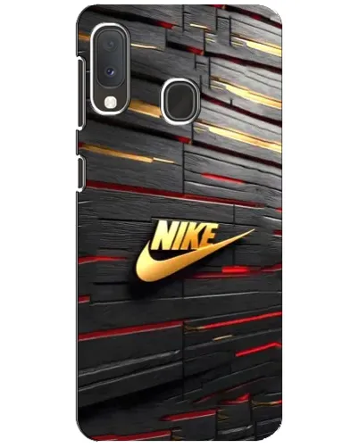 Чехол для Samsung Galaxy A20e с картинкой «Золотой Nike на металле»